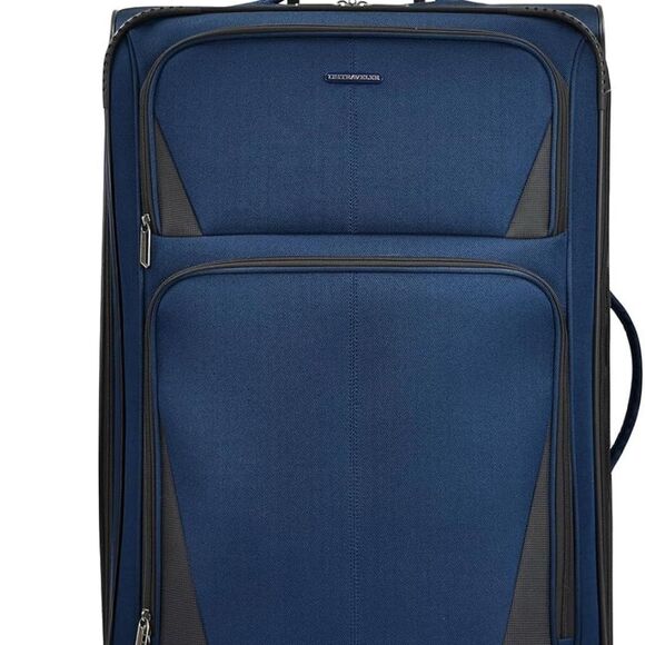 U.S. Traveler Aviron Bay exp. Softside Wheels,Navy, Large 29Inch Spinner Luggage - Picture 4 of 11